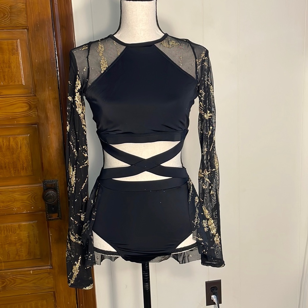 Weissman medium adult black and gold jazz costume